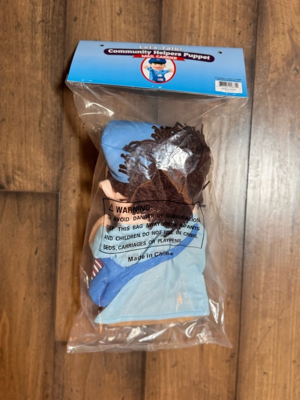 Lakeshore Community Helpers Mail Carrier Puppet New Sealed Plush Hand Puppet
